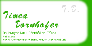 timea dornhofer business card