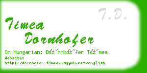 timea dornhofer business card